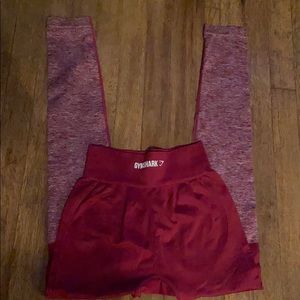 Two Tone Maroon Gymshark Leggings